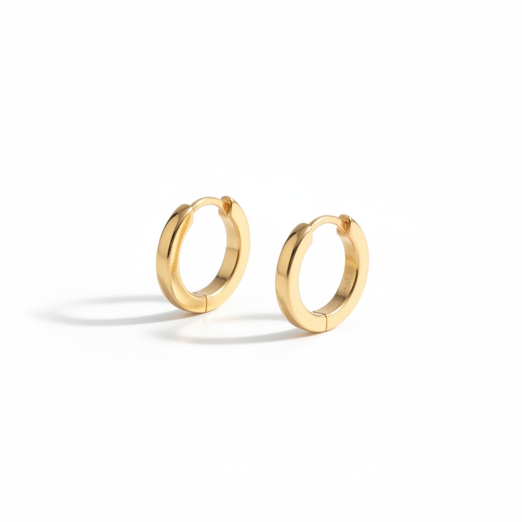 Luna Hoops - Gold minimal hoop earrings